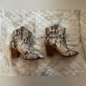 Snake skin cowboy booties
